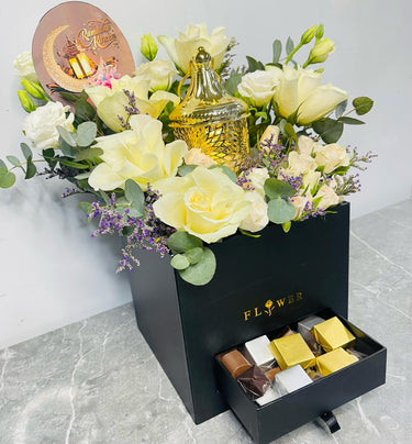 Ramadan Special White Rose & Gourmet Gift Box